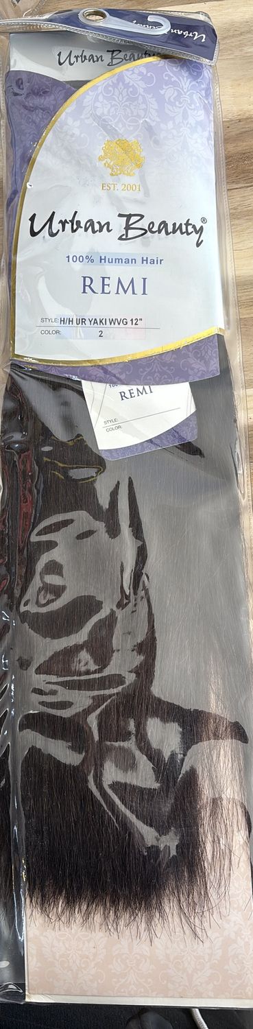 Remi human hair yaki wvg 12” 2