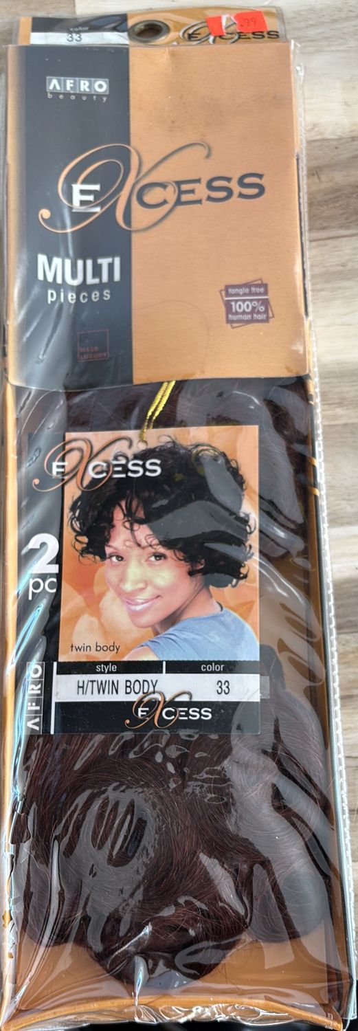 excess 2pc human hair twin body 33