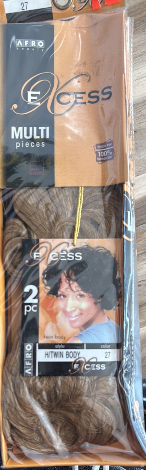 excess 2pc human hair twin body 27