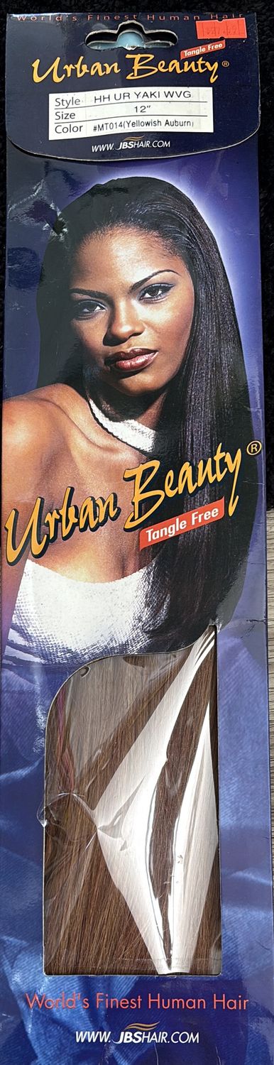 Urban Beauty Human Hair Yaki 12” yellowish auburn