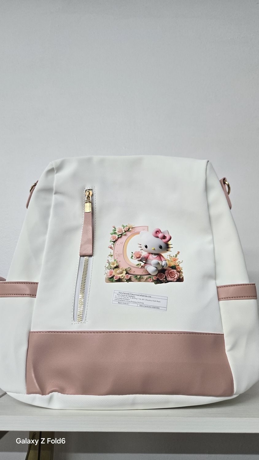 Hello Kitty Pink and White Book Bag