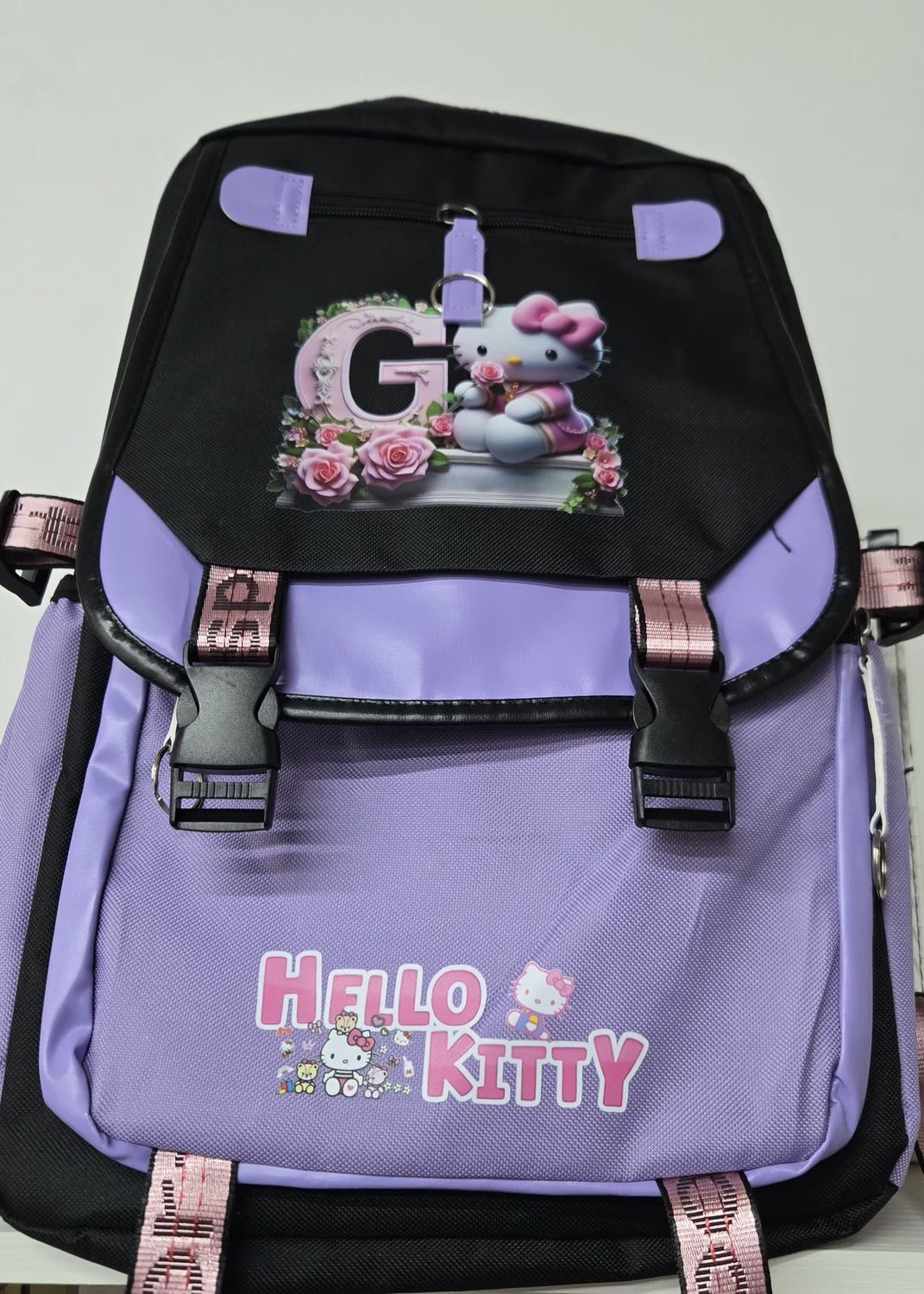 Hello Kitty 3pc set  Bookbag Purple &amp; Black