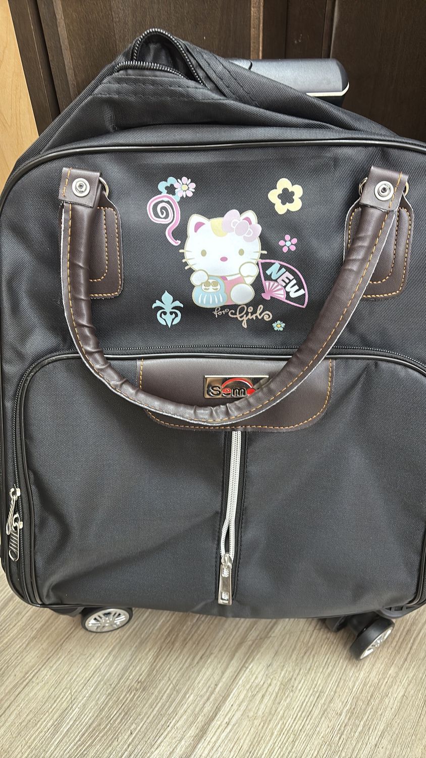 Suitcase bag black hello kitty