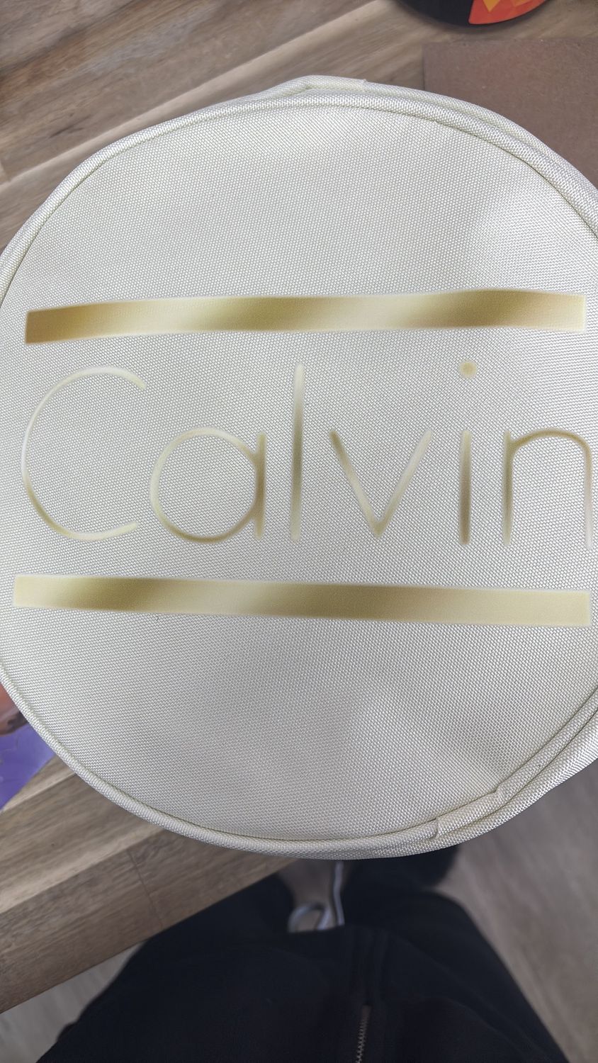 calvin white &amp; gold bag