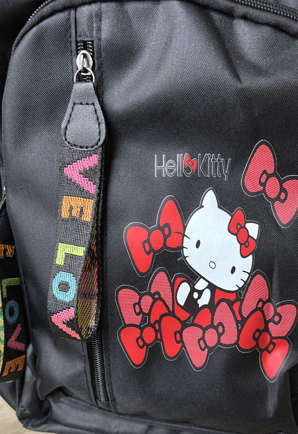 Hello Kitty Bookbag Blk/ Red