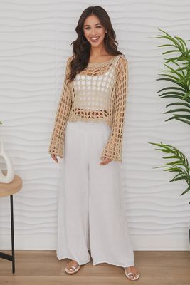 Linen Tiered Palazzo Pant