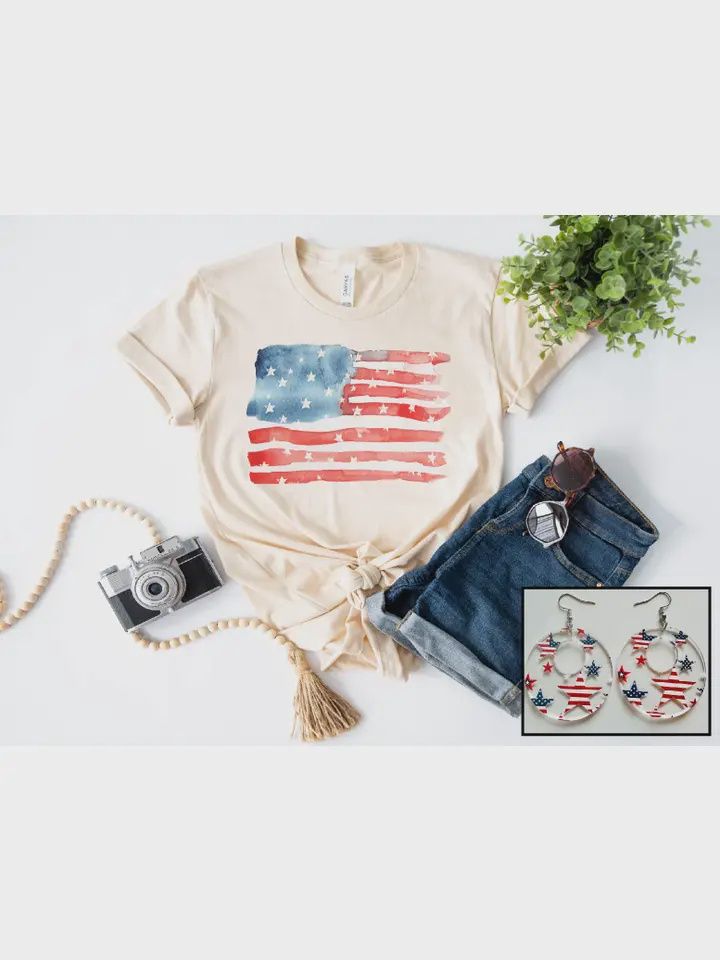 American Flag T shirt, Size: M