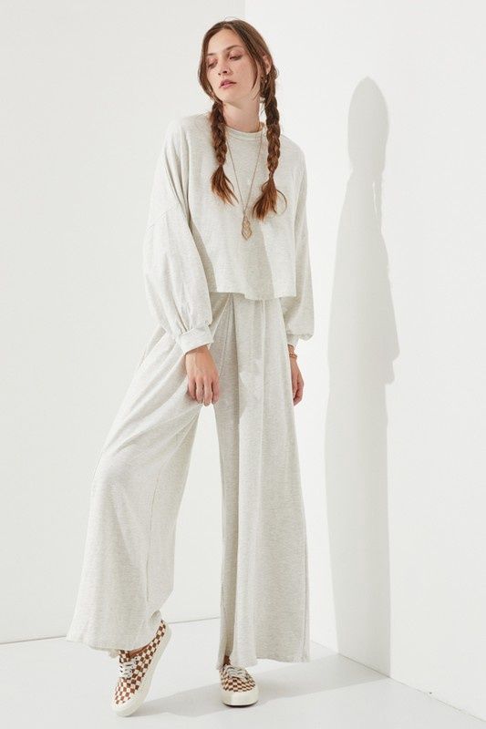 Crop Top Sweat Set - Wide leg, Size: S