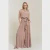 Taupe  Tiered Jumpsuit, Size: S
