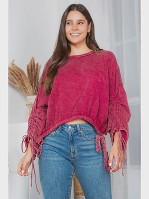 Boho side tie sweatshirt