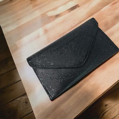 Black Envelope Glitter Bag
