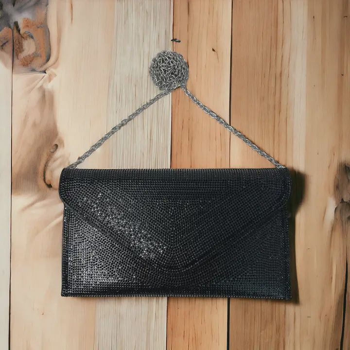 Black Envelope Glitter Bag