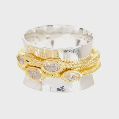 Avril Clear Spinner Ring