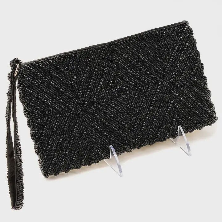 Beaded Diamond Wristlet, Colour: BLK