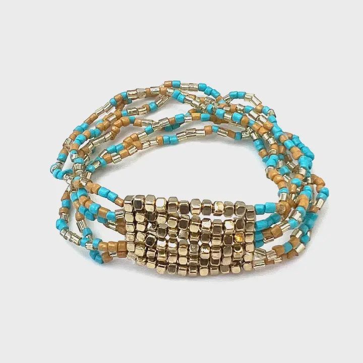 Seedbead Bracelet, Colour: TURQUOISE SANDS