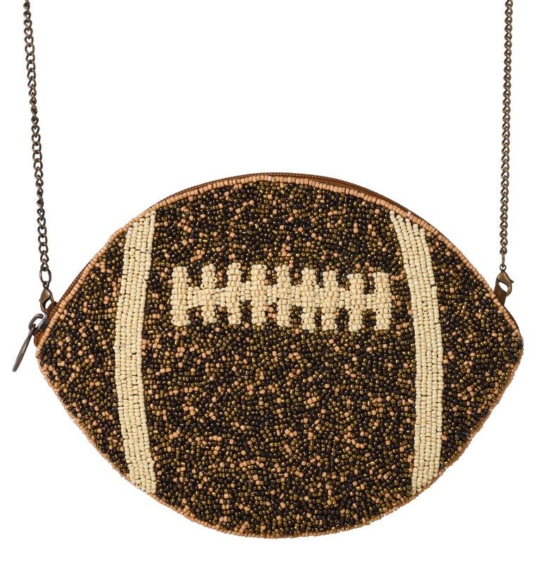 Game Day Football Beaded Bag