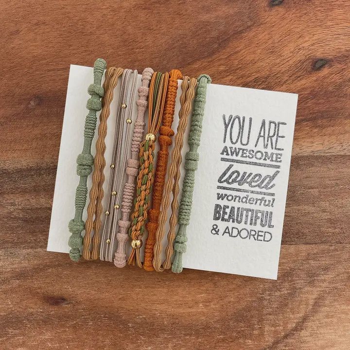 Boho LOVED Hair Ties Set, Colour: EARTH