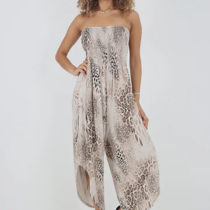 Snakeskin Bandeau Jumpsuit