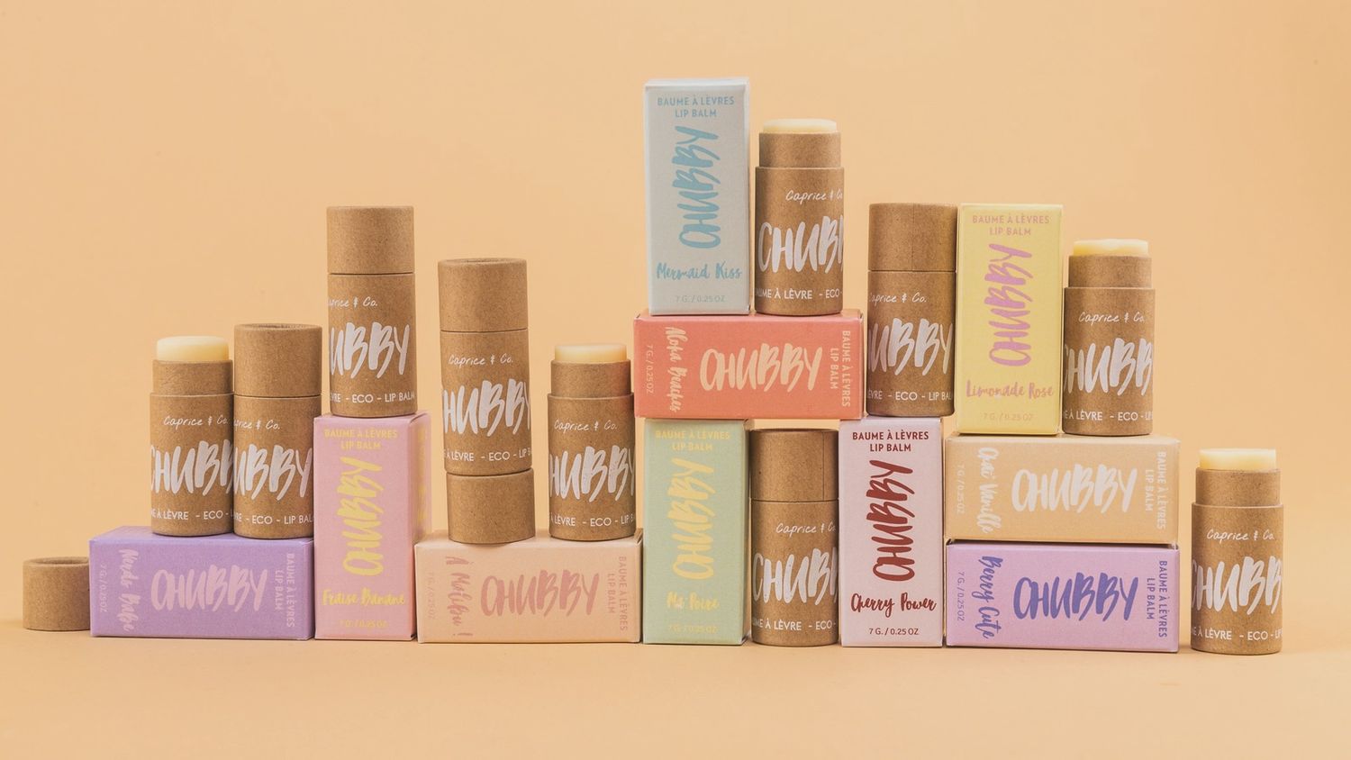 Chubby Vegan Lip Balm, FLAVOR: Malibu : Peach &amp; Citrus
