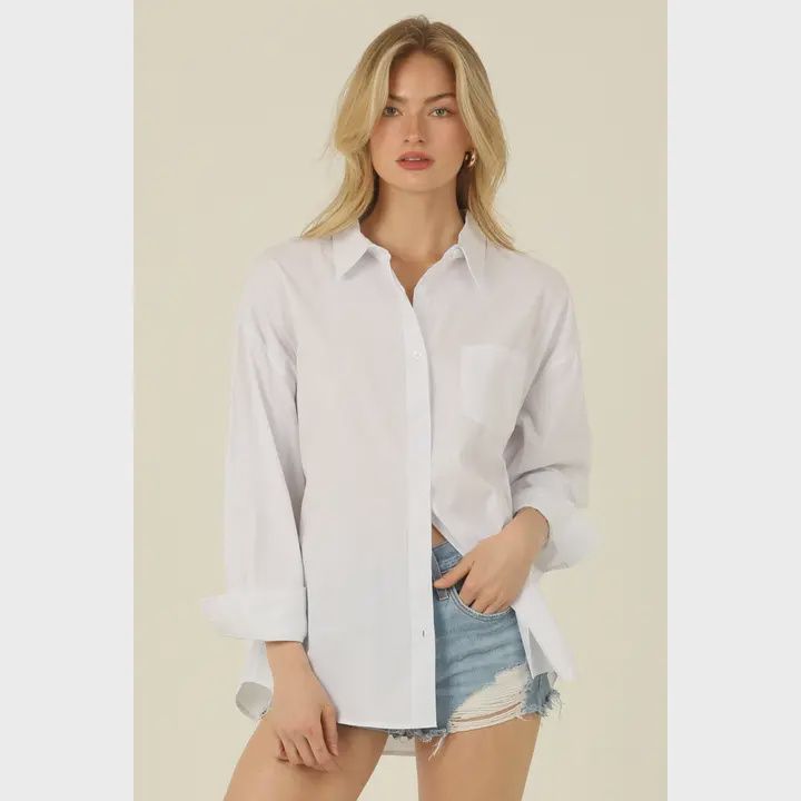Crisp White Button up Shirt, Size: S