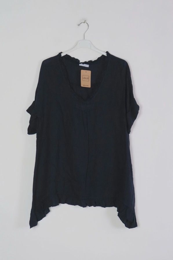 Tiny Ruffle Linen Tunic O/S