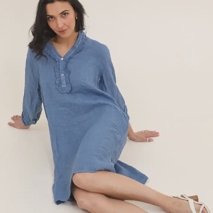 Linen Sleeved Dress 6803 O/S