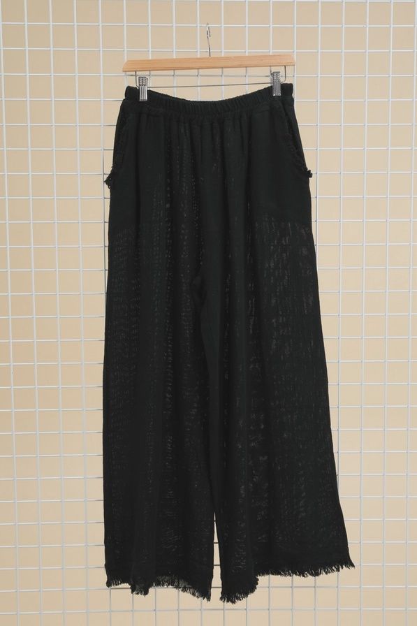 PLUS Linen/Cotton Pant O/S, Colour: BLACK