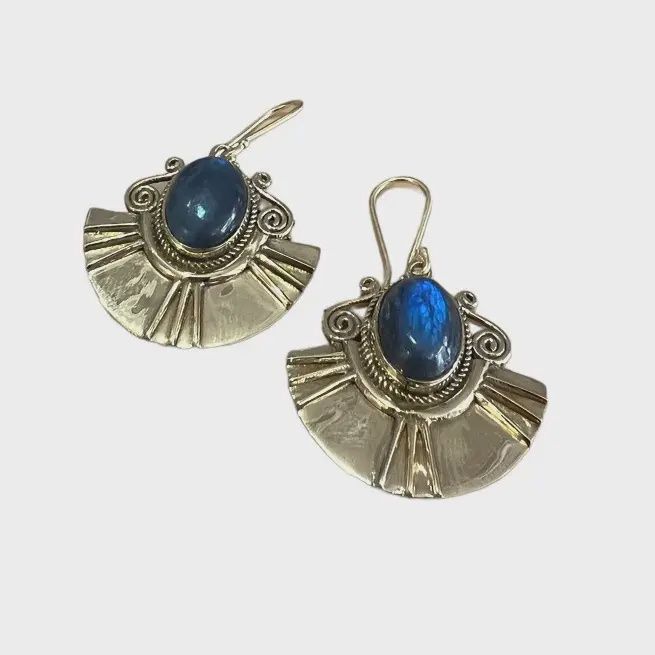 Labradorite Ear/Brass Sun