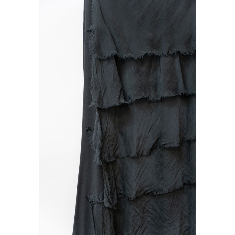 Silk Flutter Maxi Skirt, Colour: BLK