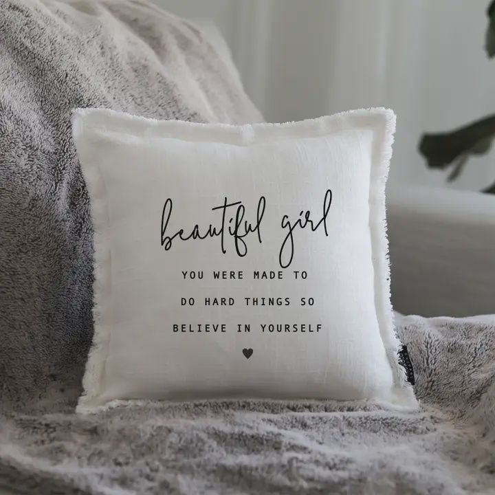 Square Pillow, SAYING: BEAUTIFUL GIRL