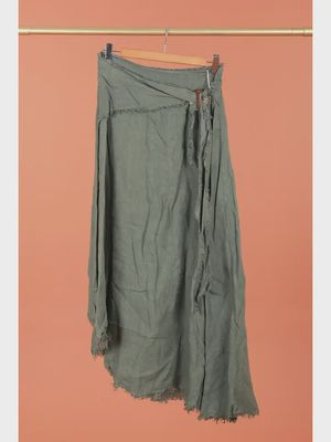 Wrap front Linen Skirt O/S