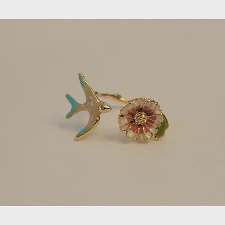 Flower &amp; Bee/Humming/Lady Ring