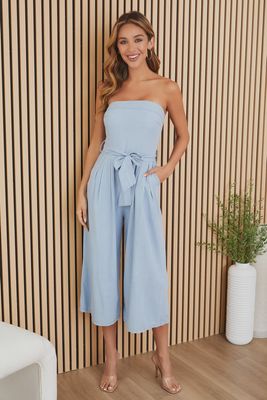 Lt Denim Strapless Romper