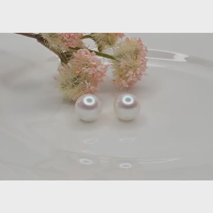 Pearl Stud ( 8/10mm), Size: 8mm