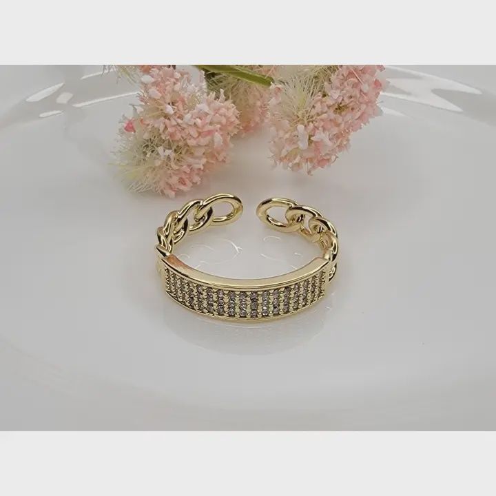 Chain link CZ Ring