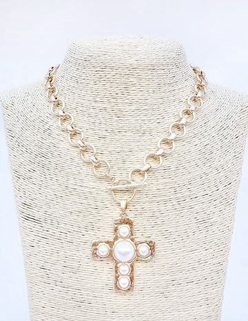 Hammered Cross Necklace