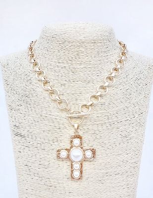 Hammered Cross Necklace