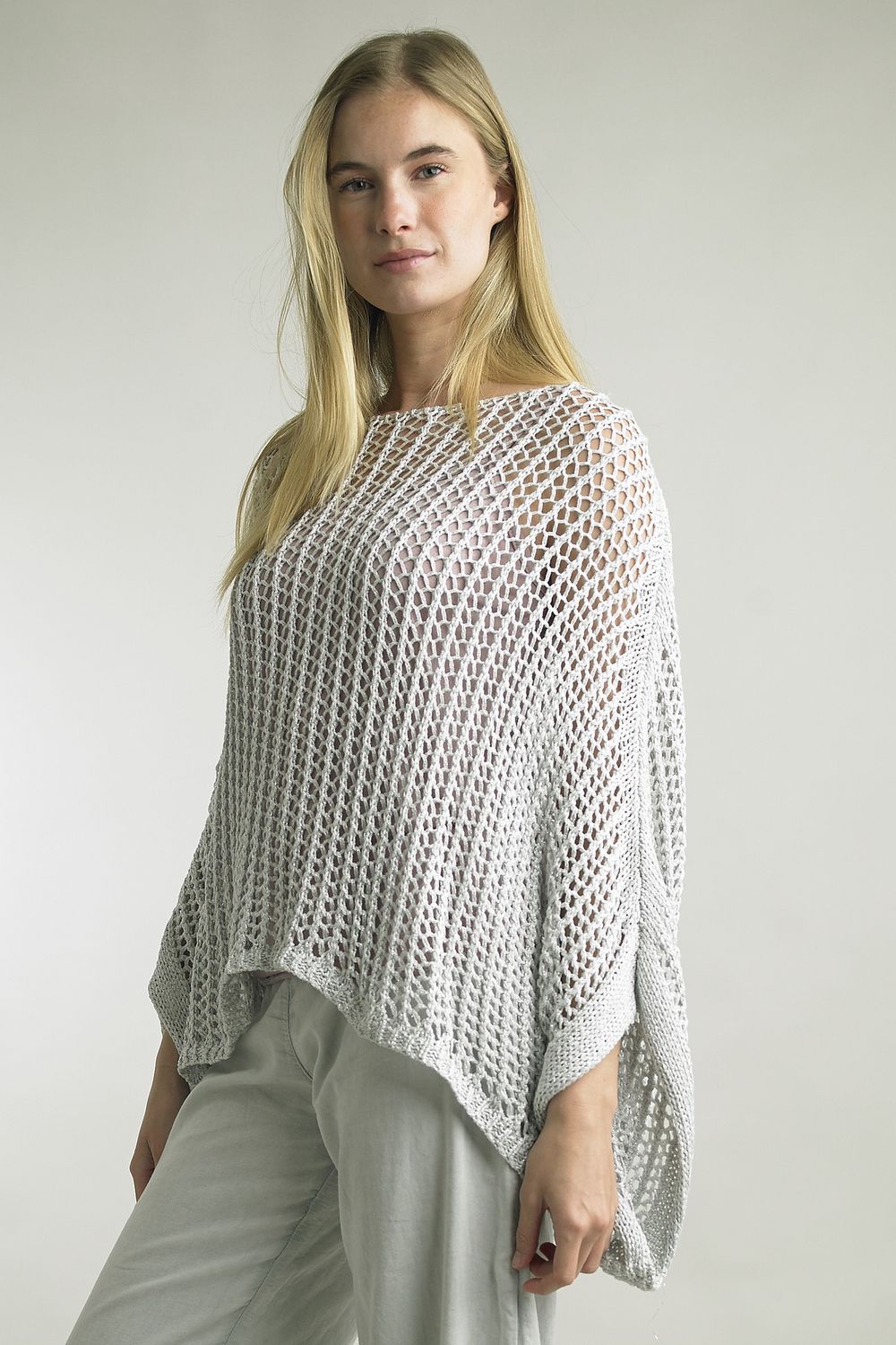 Silver Crochet Poncho