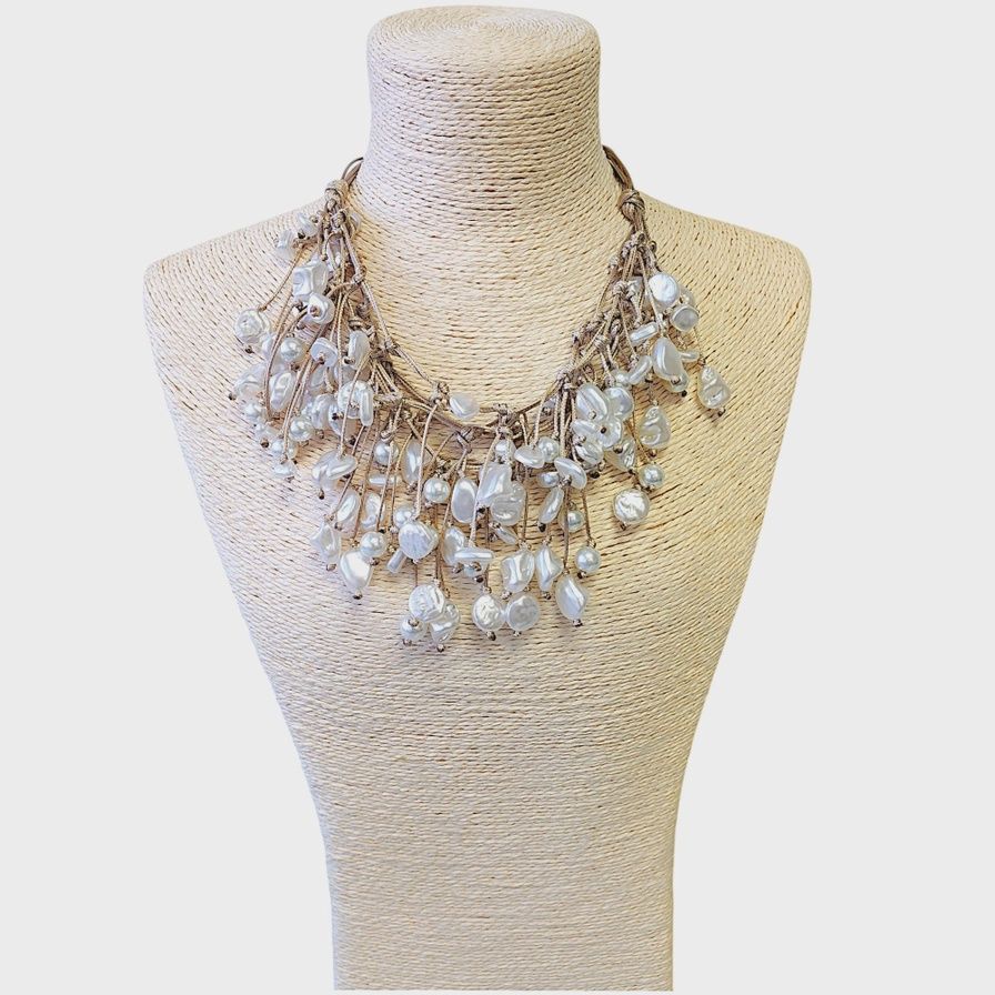 boho pearl necklace
