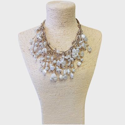 boho pearl necklace