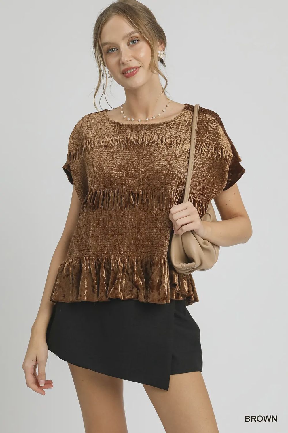 Chocolate Velvet Top, Size: S