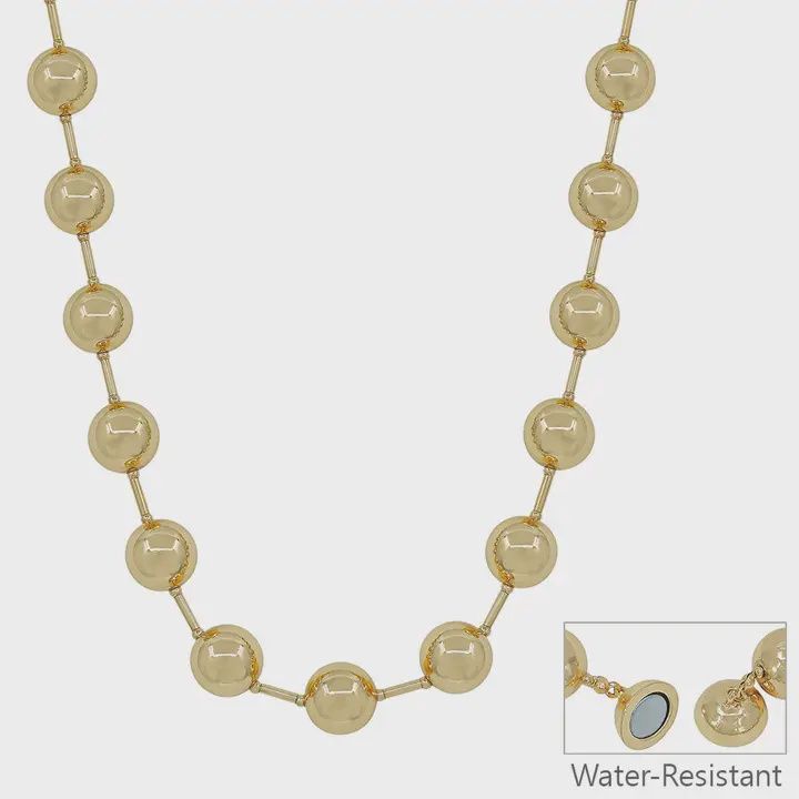 Water Resistant Sphere Necklace MAG, Material: GOLD