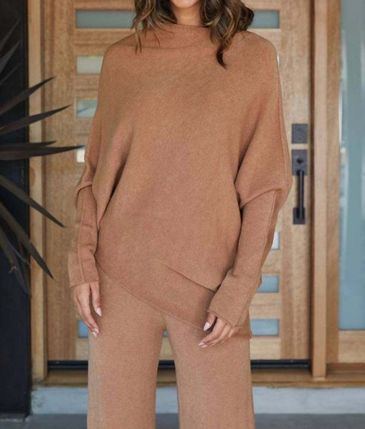 Asymm Magic Sweater, Colour: Camel, Size: S/M