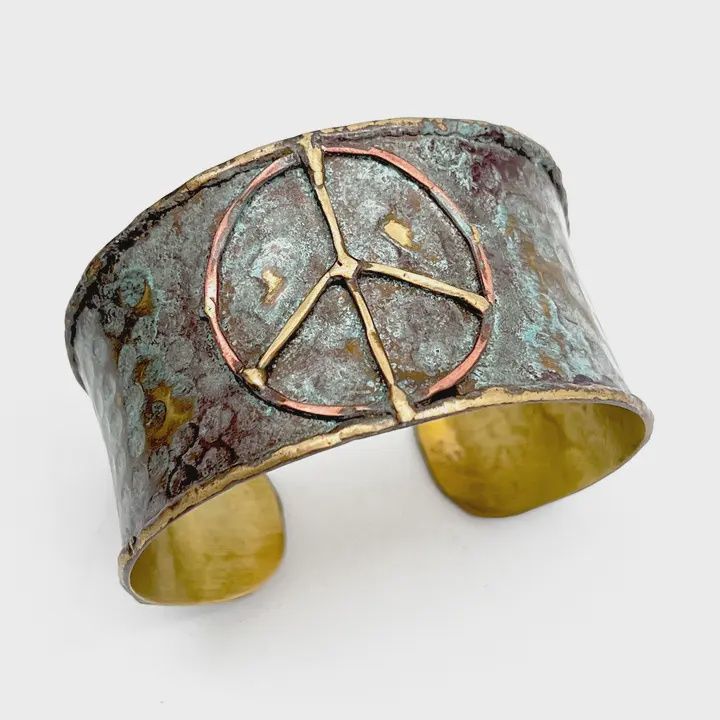 Brass Patina Bracelet, Colour: PATINA/PEACE