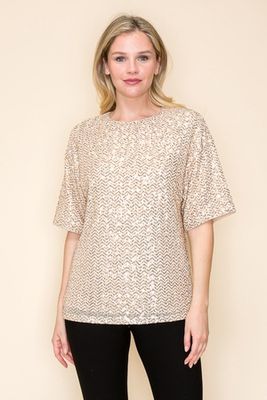 Gold Sequin Top