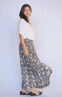 Block Printed Tiered Skirt