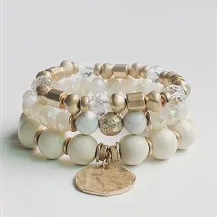 Trio Bracelet White/Gold