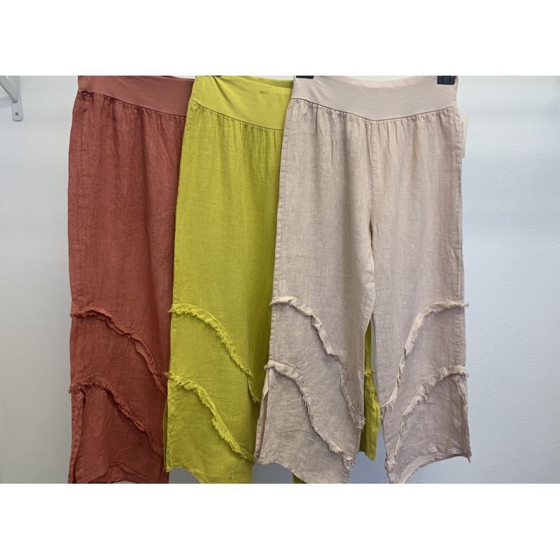 Linen Scallop Pant (2 SZ), Colour: pink, Size: S/M