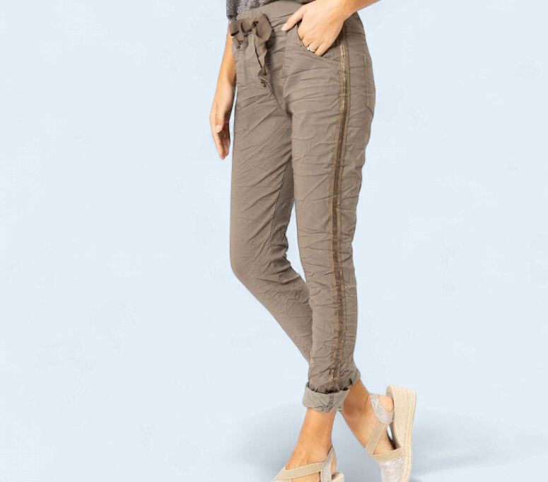 Ribbon Travel Pant   *2SIZES*, Colour: WARM TAUPE, Size: S