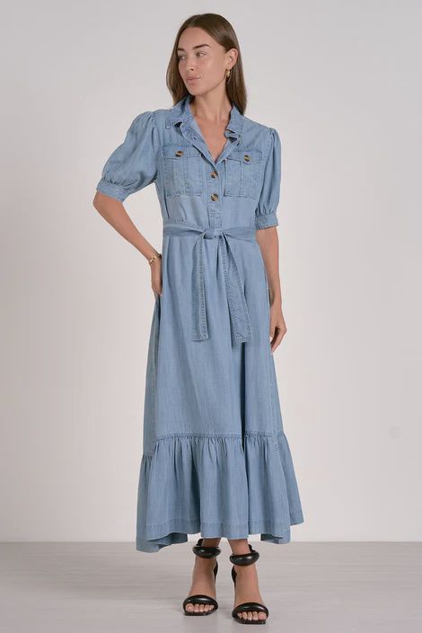 Denim Maxi  Dress, Size: S